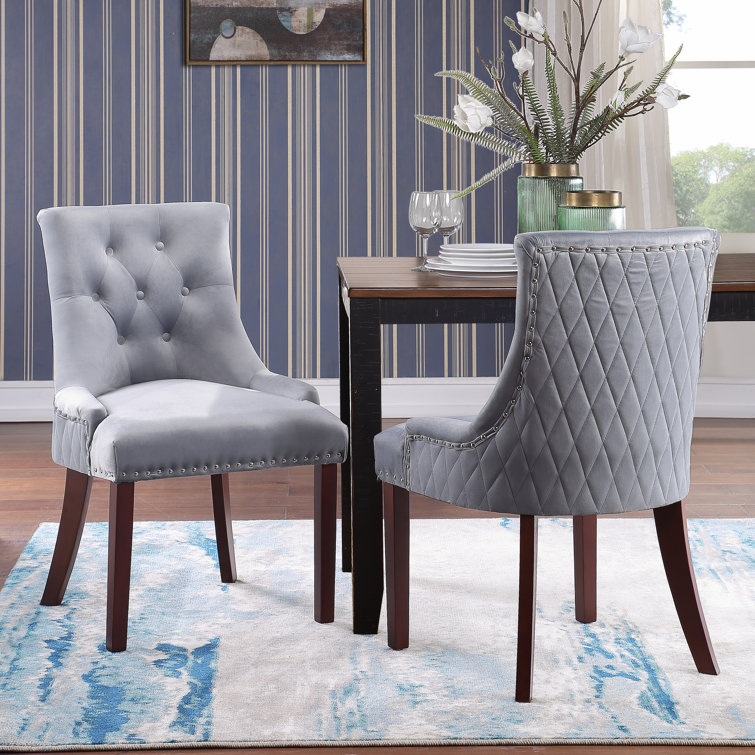 Willa Arlo Interiors Bernyce Tufted Velvet Upholstered Dining Chair